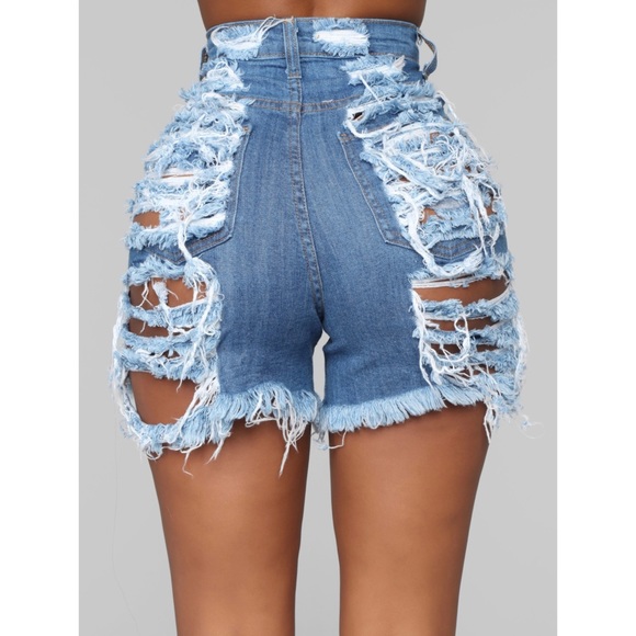 Fashion Nova Yes Now Distressed Bermuda Shorts - Picture 5 of 5